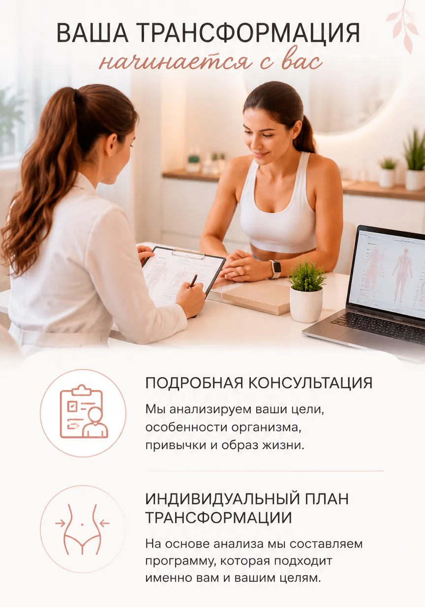 Подробная консультация и составления плана вашей трансформации.